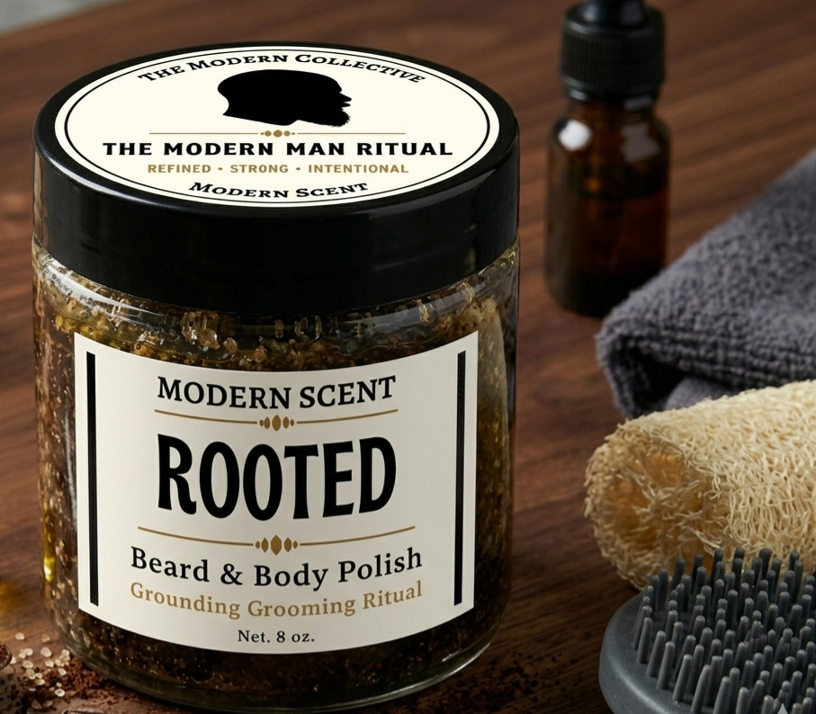 Rooted Beard & Body Espresso Polish | Coffee Exfoliating Scrub for Men