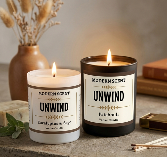 Unwind Candles | Grounding Coconut Soy Wax Relaxation Candle