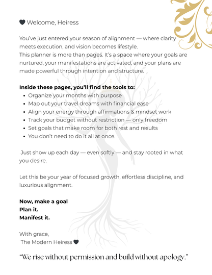 Plan • Goal • Manifest: Monthly Planner Goals and Manifestations: Organize dreams, map goals, and budget smart all in one place