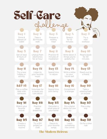My Self-Care Blueprint: 30-Day Challenge Planner: A Guided Journey to Reclaim Your Peace, Power & Presence
