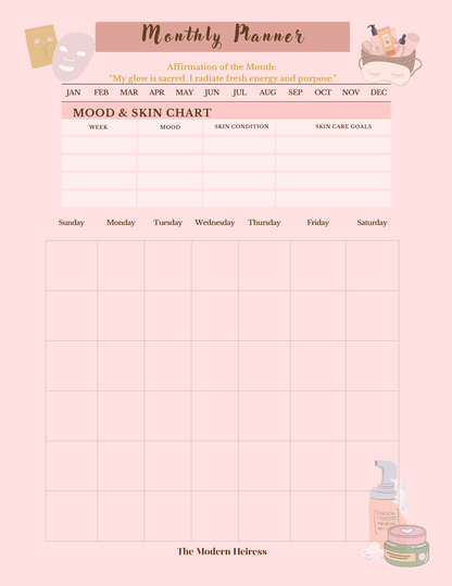 Self-Care and Beauty Regimen Planner: A Guided Journey To Rediscovering & Setting Consistent Skin Care Routine