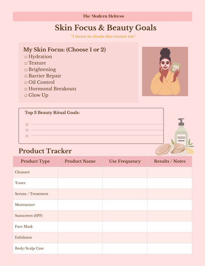 Self-Care and Beauty Regimen Planner: A Guided Journey To Rediscovering & Setting Consistent Skin Care Routine