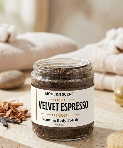 Velvet Espresso Polishing Scrub – Exfoliating Coffee Body Scrub for Smooth Glowing Skin